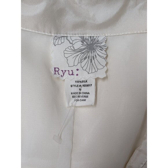 Ryu Babydoll Dress Women Size M 100% Silk Button Up Whimsical Cottagecore Fairy - Picture 8 of 13